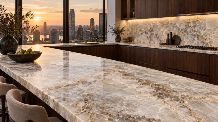 Cristallo quartzite island