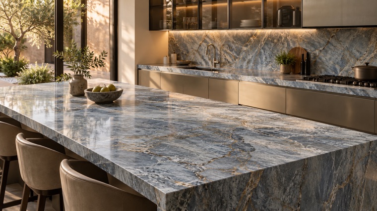 Blue Roma quartzite island