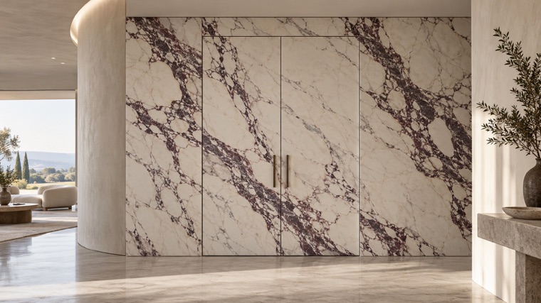 Calacatta Viola slab doors