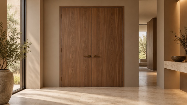 Walnut double doors