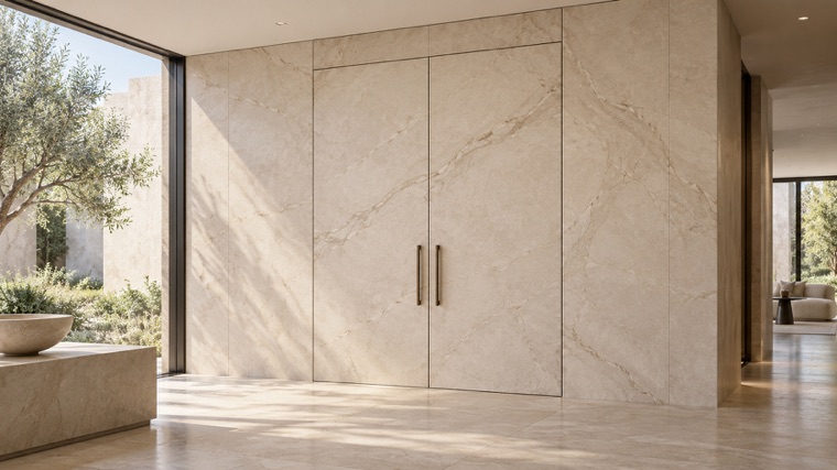 Flush double doors