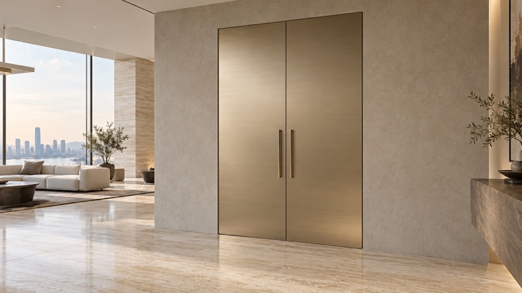 Flush double doors