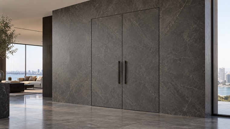 Flush double doors