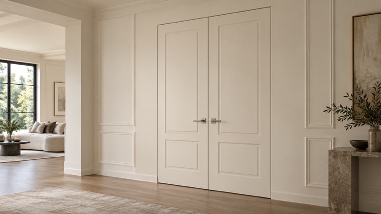 Flush double doors