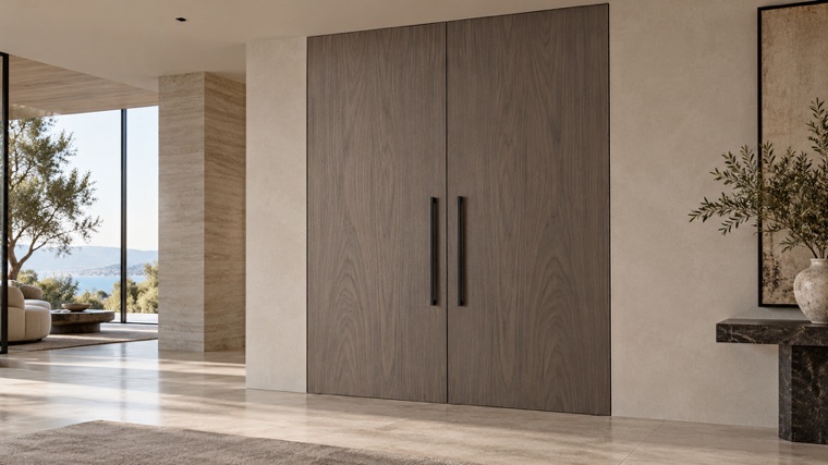 Flush double doors