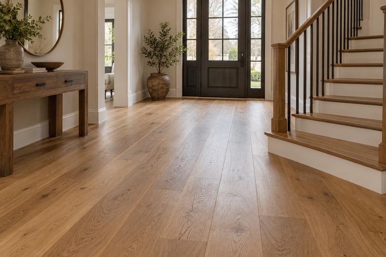 Caramel Oak Townhouse Foyer