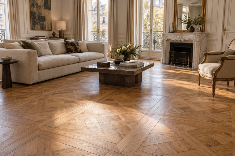 Caramel Versailles Parquet in a Parisian Salon