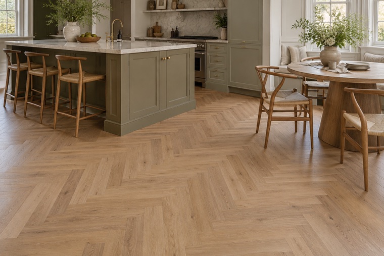 Champagne Oak Herringbone Kitchen Retreat