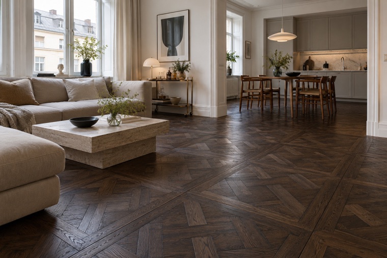 Espresso Versailles Parquet in Nordic Light