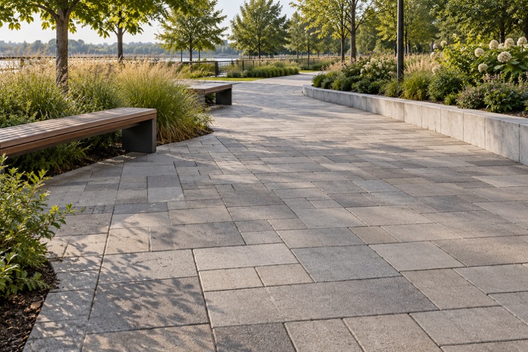 Ashlar Paver Path in a Community Park