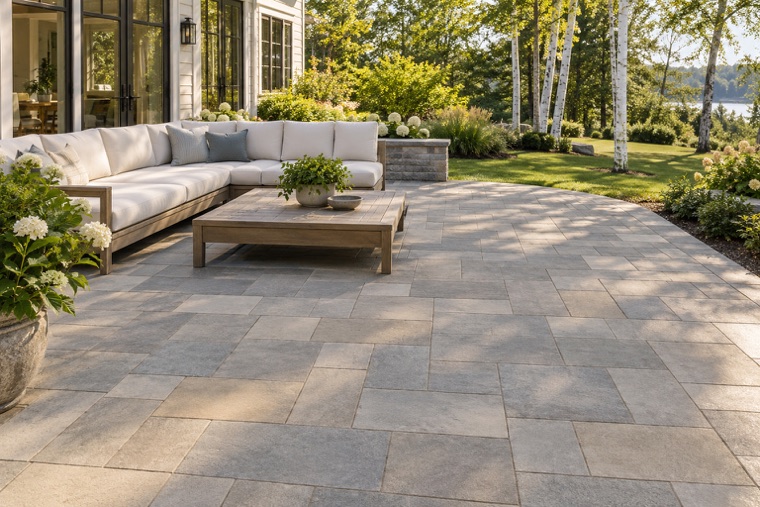 Ashlar Paver Patio by White Birches