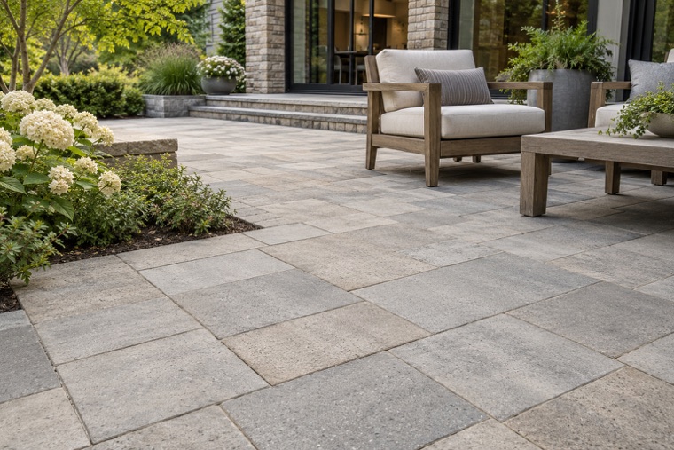 Ashlar Paver Terrace by the Garden