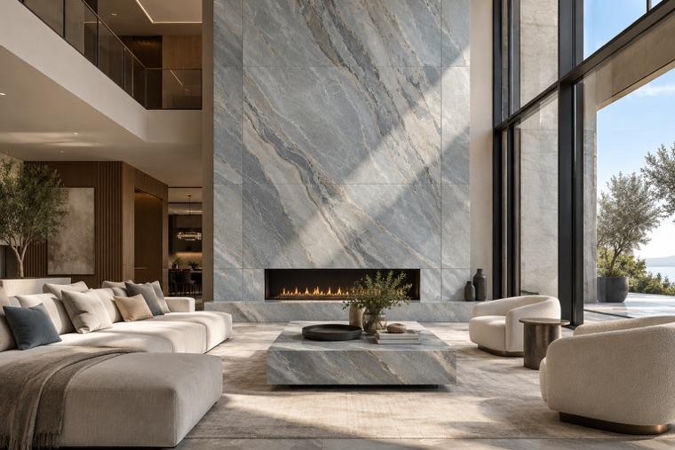 Porcelain slab interior