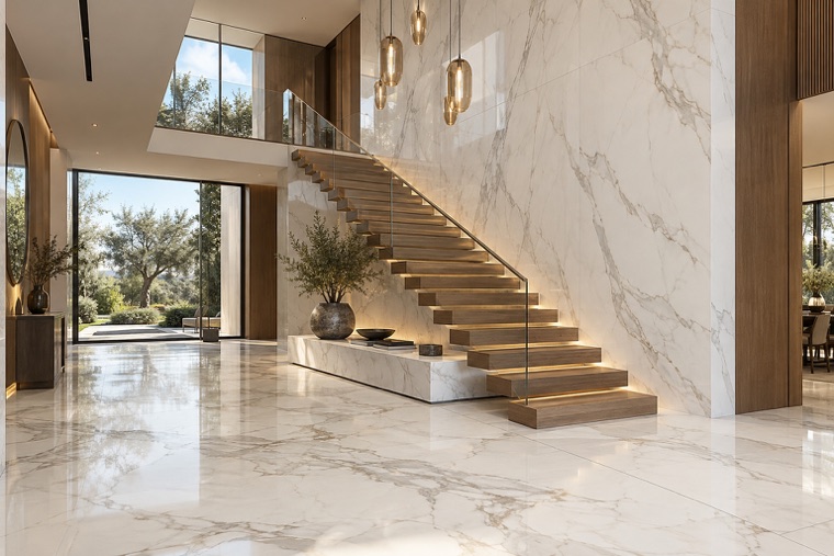 Porcelain slab interior
