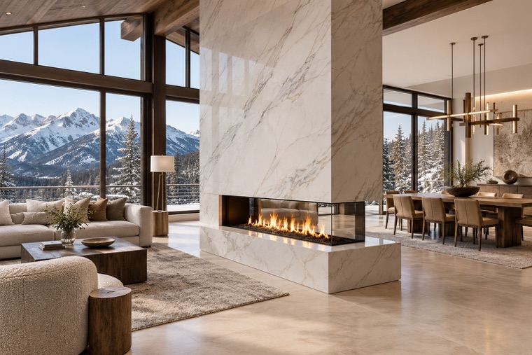 Porcelain slab interior
