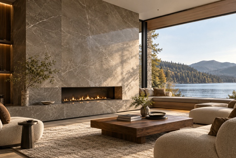 Porcelain slab interior