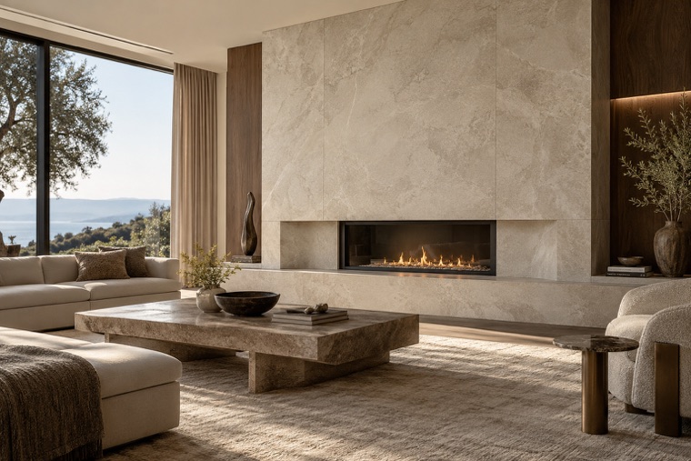 Porcelain slab interior