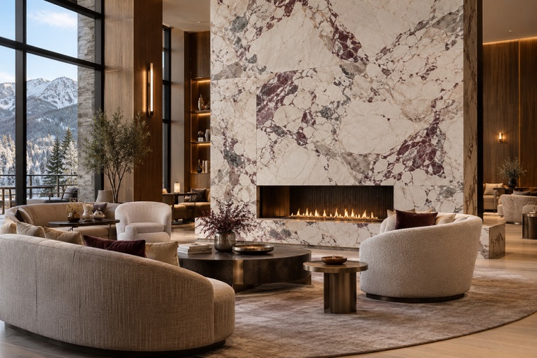 Porcelain slab interior