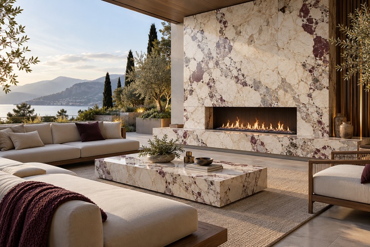 Porcelain slab interior