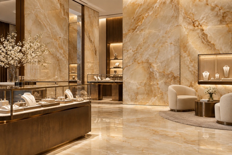 Porcelain slab interior