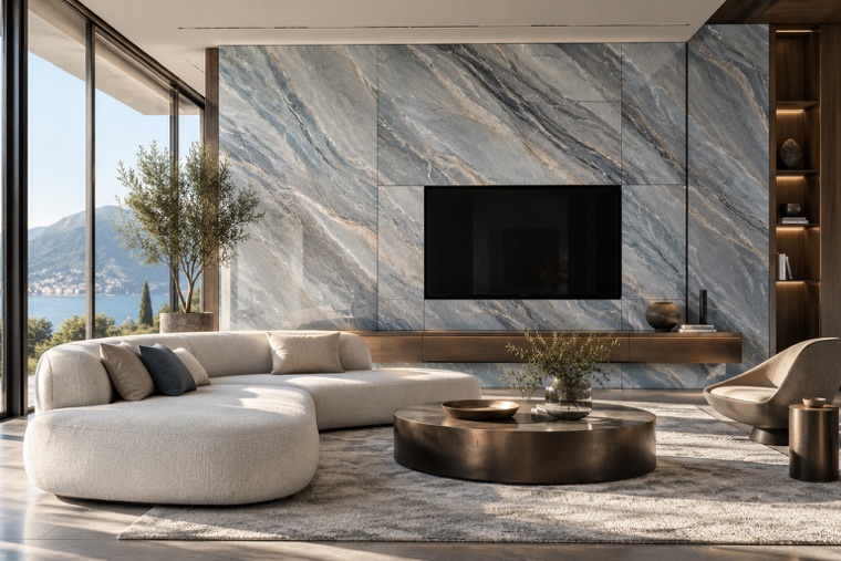 Porcelain slab interior