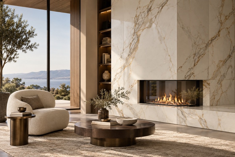Porcelain slab interior