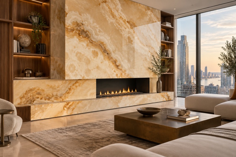 Porcelain slab interior