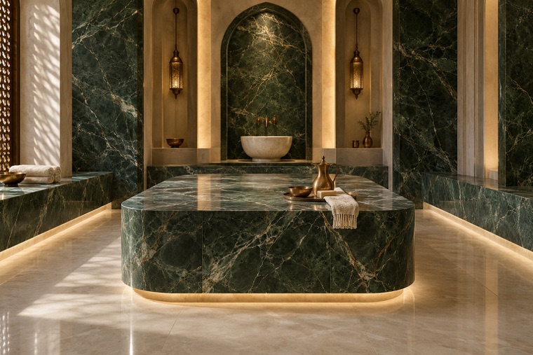 Porcelain slab interior