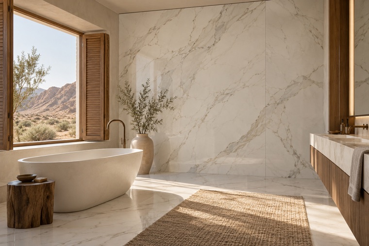 Porcelain slab interior