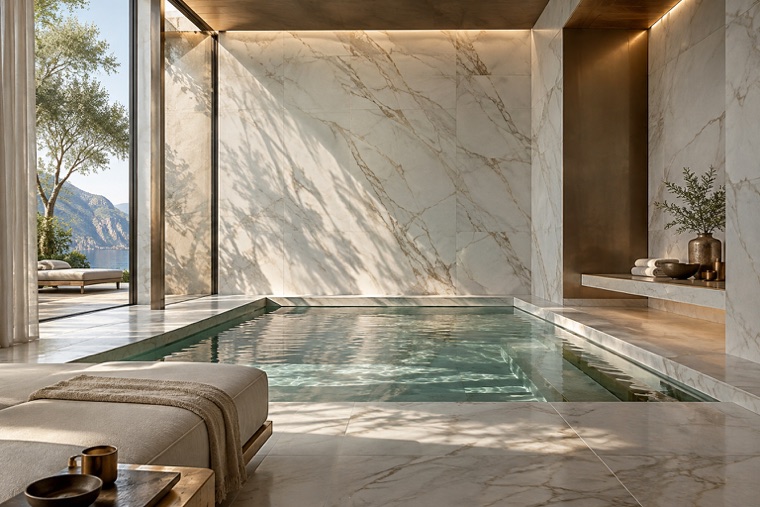 Porcelain slab interior