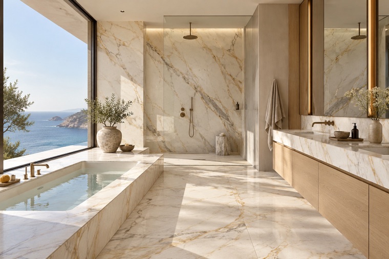 Porcelain slab interior