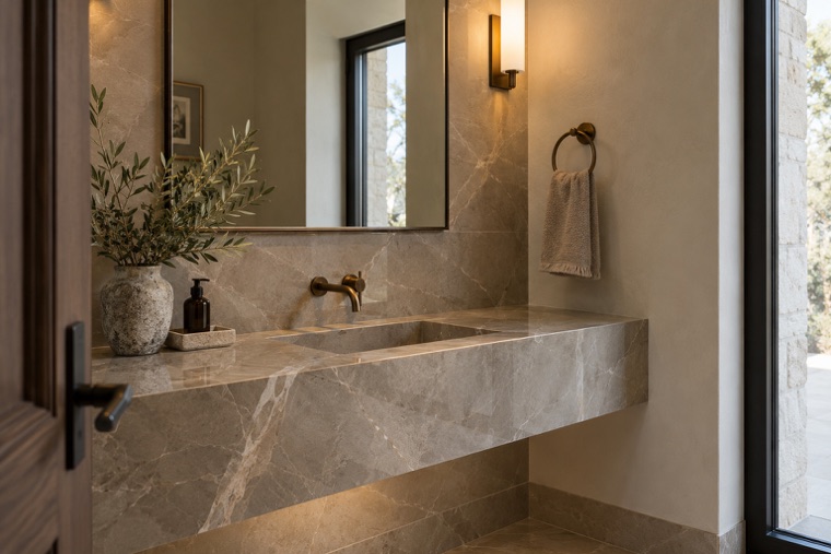 Porcelain slab interior