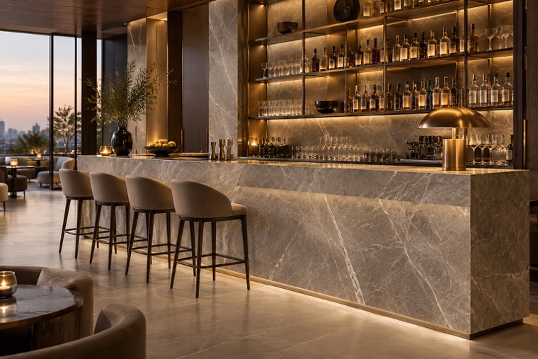 Porcelain slab interior