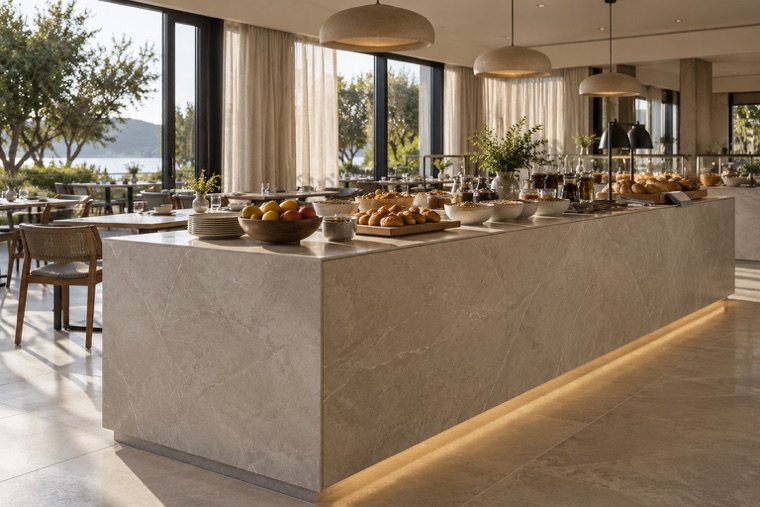Porcelain slab interior