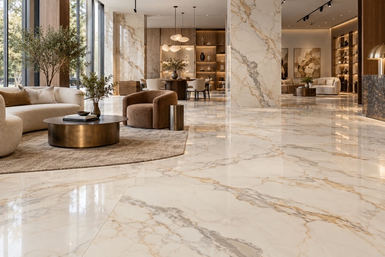 Porcelain slab interior