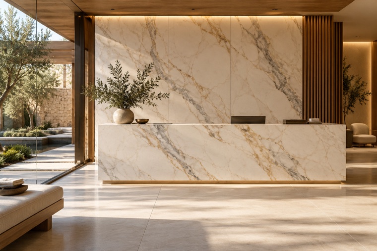 Porcelain slab interior
