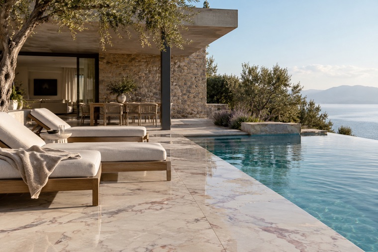 Porcelain slab interior