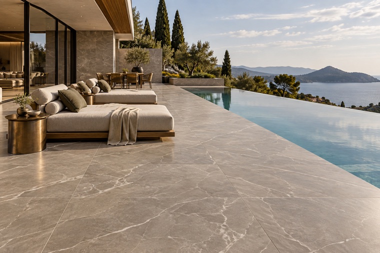 Porcelain slab interior
