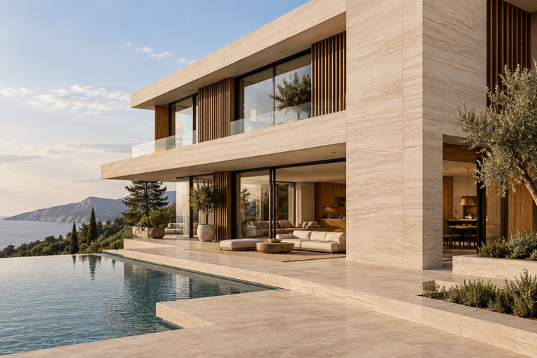 Porcelain slab interior