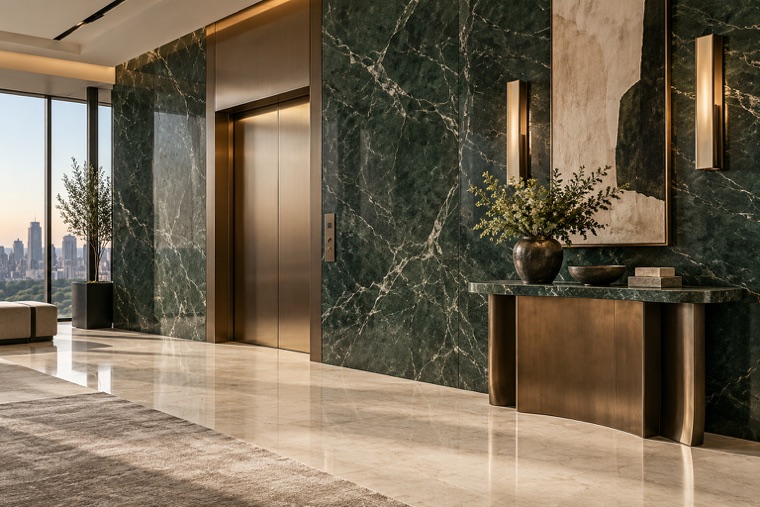 Porcelain slab interior