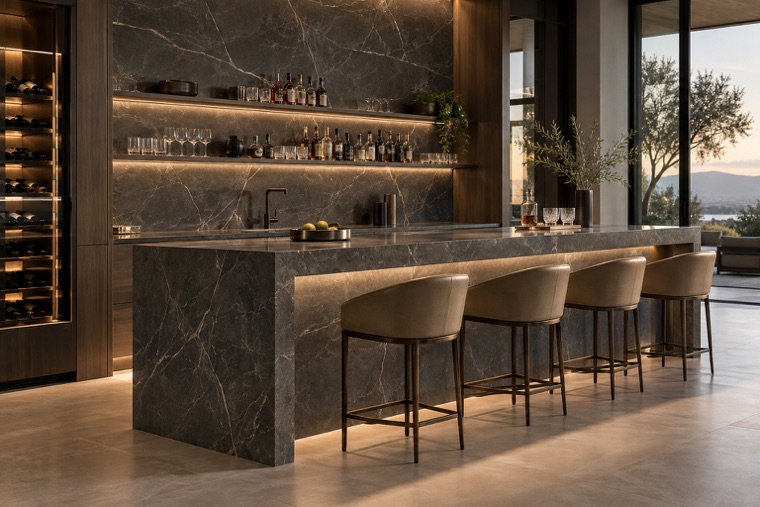 Porcelain slab interior