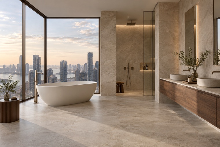 Porcelain slab interior