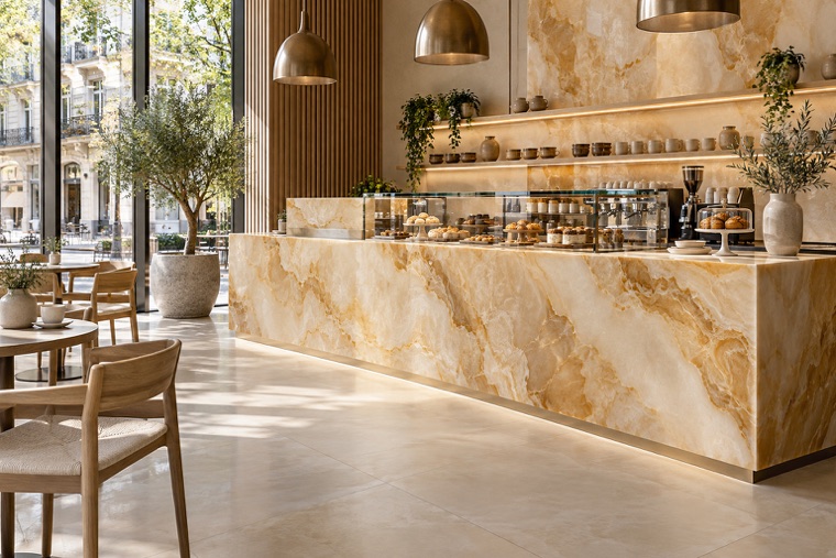 Porcelain slab interior