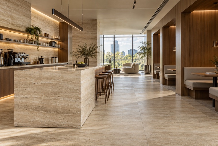 Porcelain slab interior