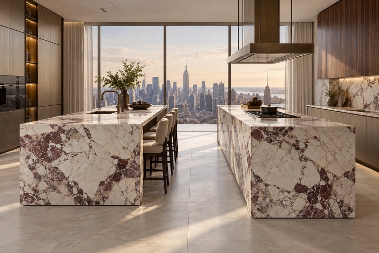 Porcelain slab interior