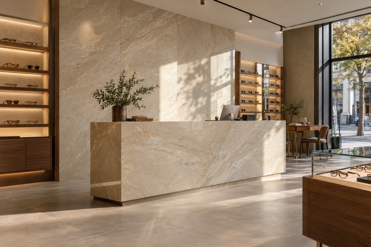 Porcelain slab interior