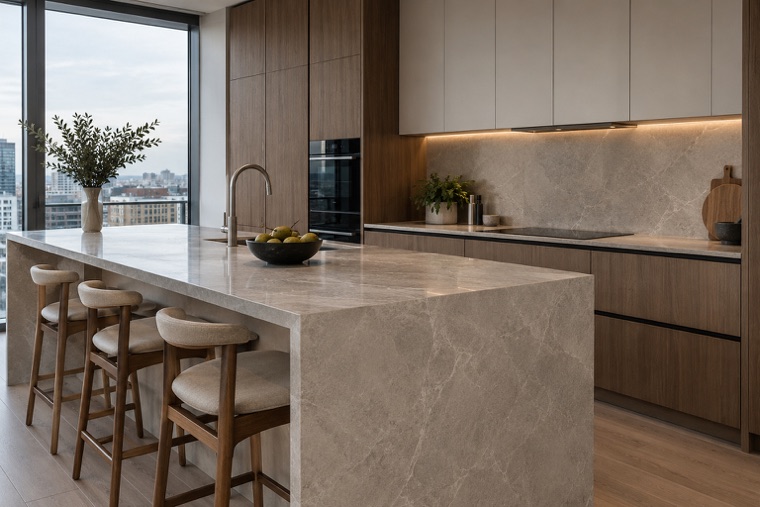 Porcelain slab interior