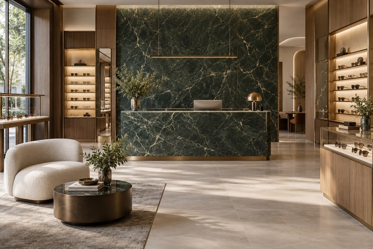 Porcelain slab interior