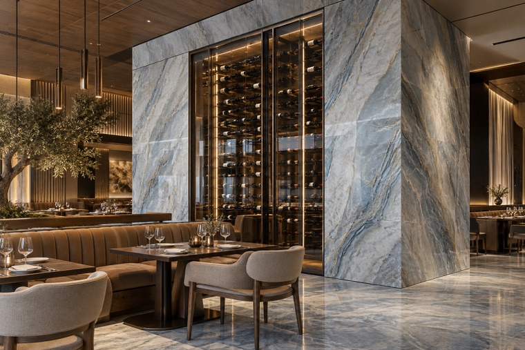 Porcelain slab interior