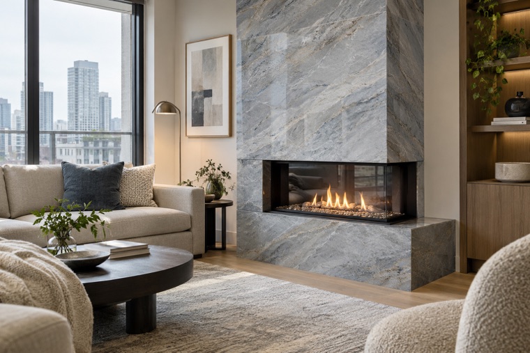 Porcelain slab interior